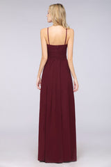 Chic Burgundy Sweetheart Long Bridesmaid Dress With Spaghetti-Straps-27dress