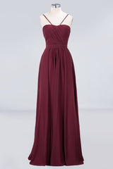 Chic Burgundy Sweetheart Long Bridesmaid Dress With Spaghetti-Straps-27dress