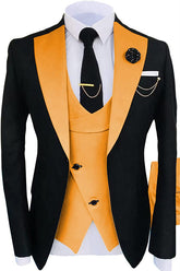 Chic Orange Shawl Lapel Three Pieces Prom Suits