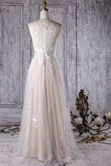 Chic Ruffle Floor Length Tulle A-line Wedding Dress Online-27dress