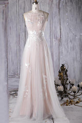 Chic Ruffle Floor Length Tulle A-line Wedding Dress Online-27dress