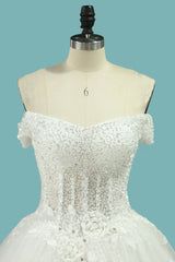 Chic Strapless Sweetheart Tulle Wedding Dress Sleeveless Lace Appliques Bridal Gowns On Sale-27dress