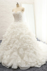 Chic Sweatheart White A line Wedding Dresses Sleeveless Tulle Bridal Gowns Online-27dress