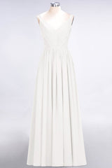 Chic V-Neck Straps Ruffle Burgundy Bridesmaid Dresses with Bow Sash-27dress