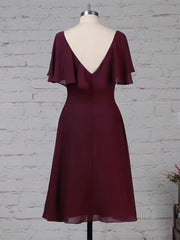Chiffon A-Line Dress with Ruffles for Mother of the Bride