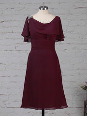 Chiffon A-Line Dress with Ruffles for Mother of the Bride