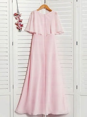 Chiffon Scoop Neck A-line Floor-length Bridesmaid Dresses
