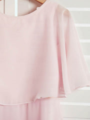Chiffon Scoop Neck A-line Floor-length Bridesmaid Dresses