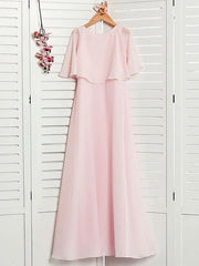 Chiffon Scoop Neck A-line Floor-length Bridesmaid Dresses