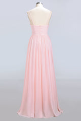 Chiffon Spaghetti-Straps Sleeveless Affordable Bridesmaid Dress Online-27dress
