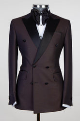 Chocolate Fashion Two Pieces Double Breasted Prom Men Suits