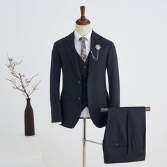 Classic All Black 2 Button Slim Fit Custom Business Suit