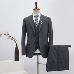 Classic Dark Gray 3 Pieces Slim Fit Custom Formal Menswear
