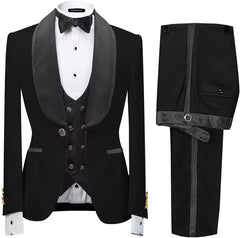 Classic Shawl Lapel Three Pieces Velvet Gray Wedding Suits