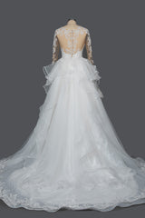 Classic Long Sleeve Lace Bridal Gown Online-27dress