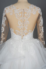 Classic Long Sleeve Lace Bridal Gown Online-27dress