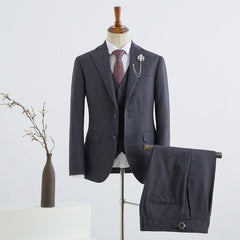 Dark Gray 3 Pieces Slim Fit Formal Menswear