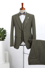 Dark Green 3 Pieces Slim Fit Bespoke Business Suit