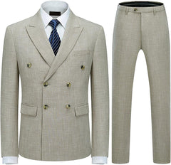 Double Breasted Plaid Men Suits For Business