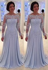 Elegant A-line Chiffon Mother Of The Bride Dress with Lace Appliques-27dress
