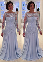 Elegant A-line Chiffon Mother Of The Bride Dress with Lace Appliques-27dress