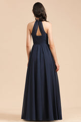 Elegant A-line Sleeveless V-Neck Ruffle Chiffon Lace Bridesmaid Dresses-27dress