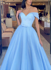 Elegant Ball-Gown Off-The-Shoulder Prom Dresses with Sweep Train-27dress