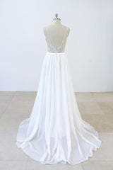 Elegant Beading Chiffon A-line Wedding Dress On Sale-27dress