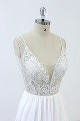 Elegant Beading Chiffon A-line Wedding Dress On Sale-27dress