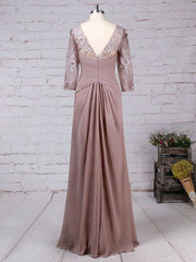 Elegant Chiffon Tulle Scoop Neck Mother of the Bride Dress with Appliques Lace