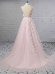 Elegant Halter Tulle Wedding Dress With Appliques Lace and Sweep Train