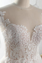 Elegant Jewel Tulle Lace Wedding Dress Short Sleeves Appliques Ruffles Bridal Gowns On Sale-27dress