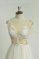 Elegant Jewel Tulle Lace Wedding Dress Sleeveless Appliques Bridal Gowns On Sale-27dress