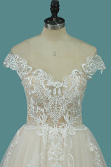 Elegant Jewel Tulle Lace Wedding Dress Sleeveless Appliques Ruffles Bridal Gowns Online-27dress