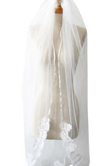 Elegant Lace Applique Edge Wedding Veils-27dress