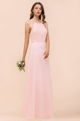 Elegant Lace Spaghetti Straps Affordable Long Bridesmaid Dress-27dress