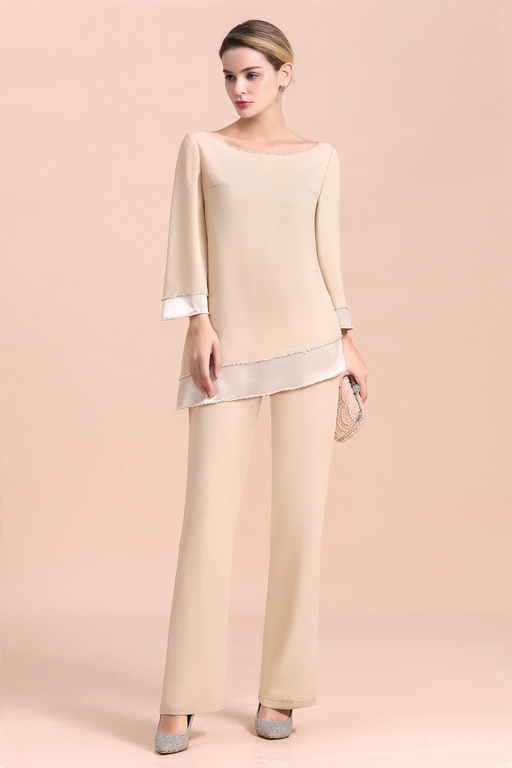 Elegant Long Sleeves Mother of the Bride Dress Jumpsuit-27dress