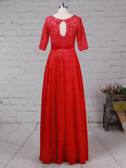 Elegant Scoop Neck A-line Chiffon Mother of the Bride Dress with Beading