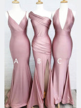 Elegant Sheath/Column V-neck Jersey Sweep Train Bridesmaid Dresses
