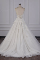 Elegant Strapless Tulle Lace Wedding Dress Sweetheart Appliques Sequined Bridal Gowns On Sale-27dress