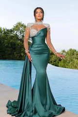 Elegant Sweetheart Mermaid Long Prom Dress with Beading and Sequin-27dress