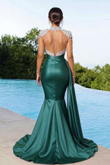 Elegant Sweetheart Mermaid Long Prom Dress with Beading and Sequin-27dress