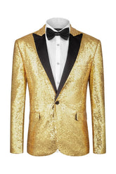 Fancy Peaked Lapel Sequins Men Suits For Prom