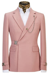 Fashion Pink Notched Lapel Men Suits For Prom