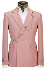 Fashion Pink Notched Lapel Men Suits For Prom