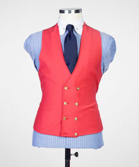Fashion Three Pieces Peaked Lapel Red Prom Suits for Men
