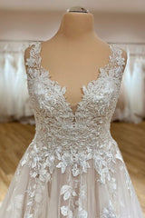 Fashion Tulle Wedding Dress Lace Appliques On Sale-27dress