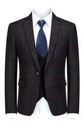 Formal And Three Pieces Men Black Red Prom Suits