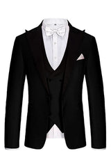 Formal Black Peaked Lapel Men Suits For Wedding