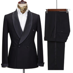 Formal Black Shawl Lapel Men Suits For Wedding